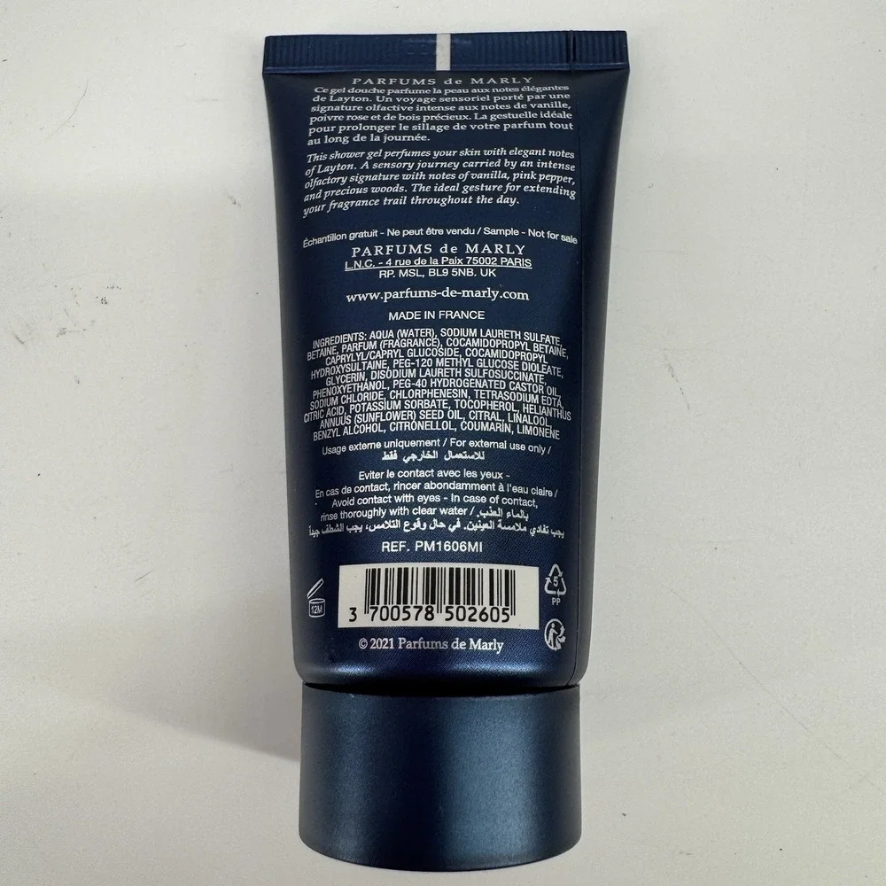 Parfums de Marly Layton Shower Gel 50ml NIB Sealed Discontinued Travel Size